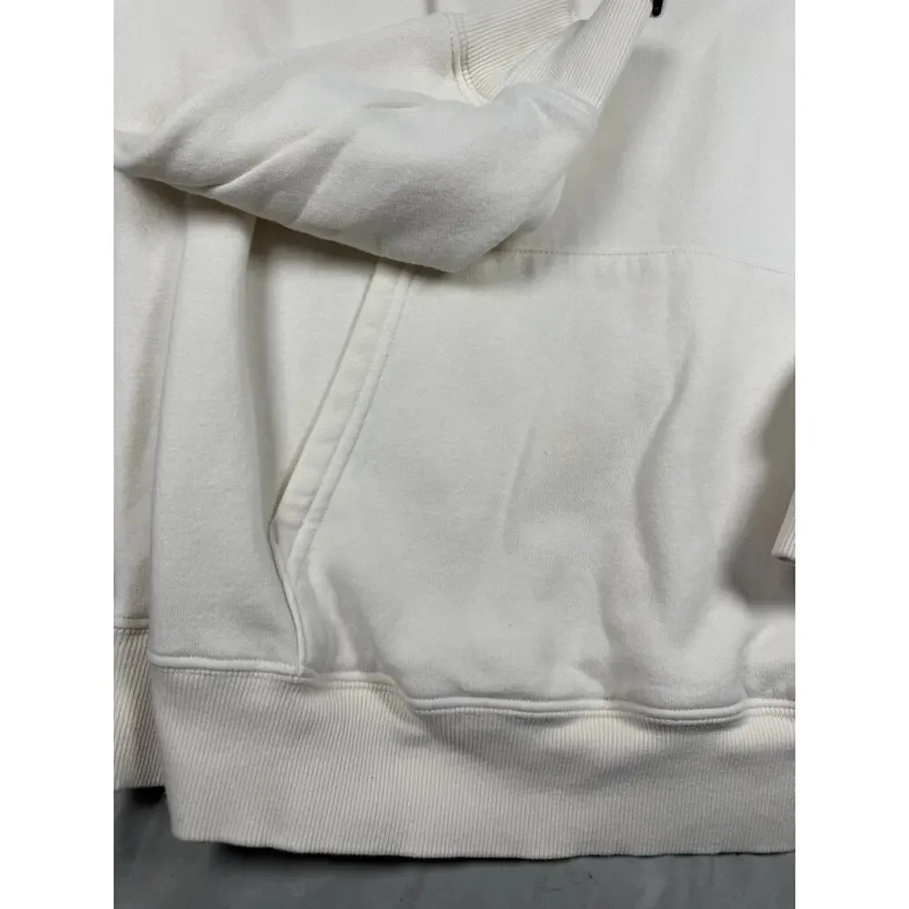The North Face Hoodie Men’s Large Cream Pullover Sweatshirt Logo Fleece
